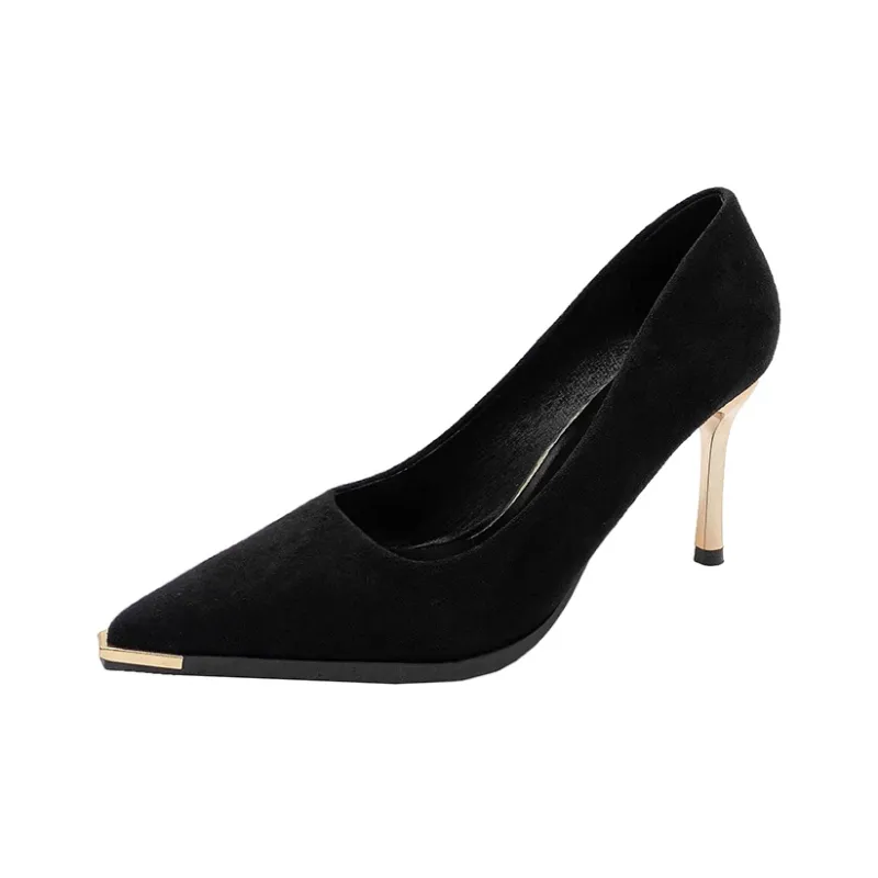 Dawei's House Slim Heel High Heels Women's Black Gift Box Set-0