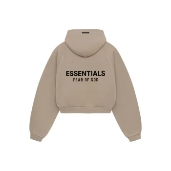 Fear Of God Essentials Women's Fleece Cropped Hoodie Desert Sand