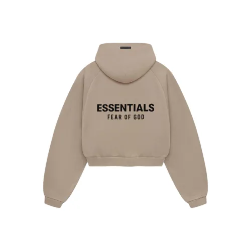 Fear Of God Essentials Women's Fleece Cropped Hoodie Desert Sand