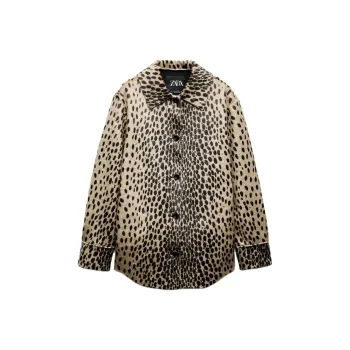 ZARA Trf Jackets Coats Women's Leopard Print