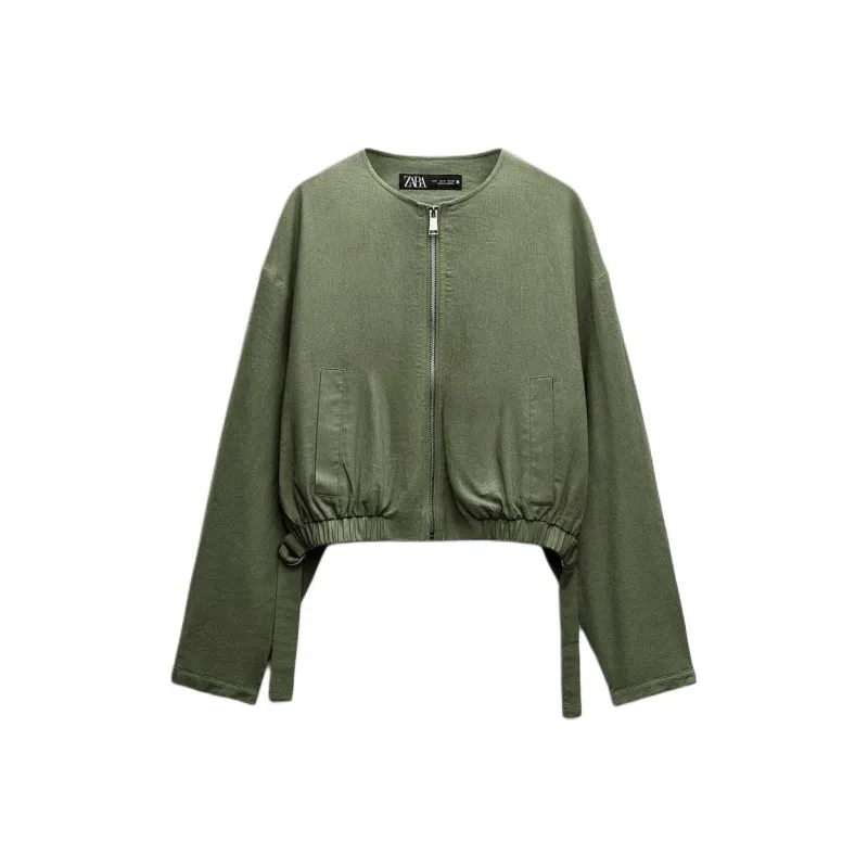 ZARA Jackets Coats Women's Khaki-0
