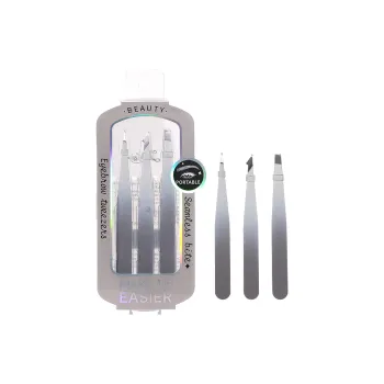 LMLTOP Eyebrow Clip, Angled Clip, And Flat Clip Small Forceps Three Piece Set