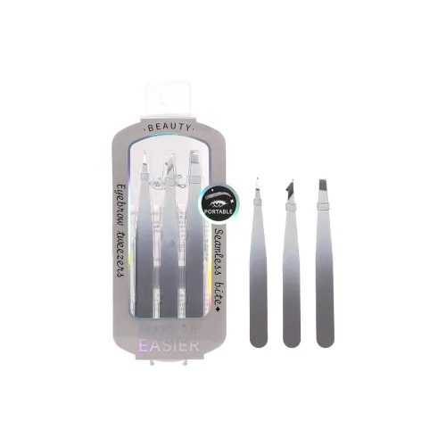 LMLTOP Eyebrow Clip, Angled Clip, And Flat Clip Small Forceps Three Piece Set