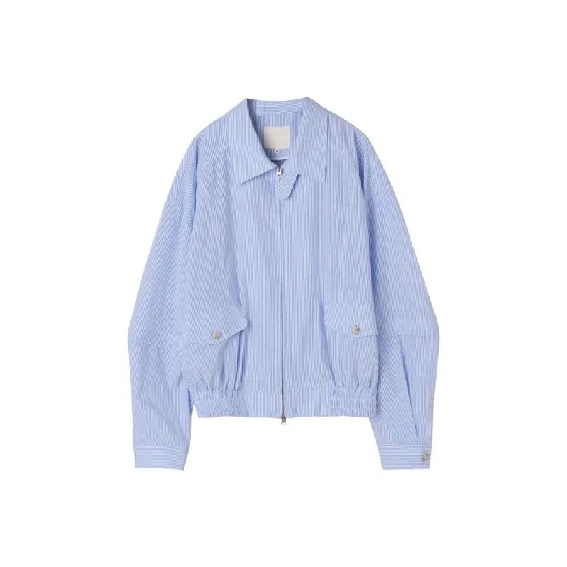 ULD Jackets Coats Unisex Blue White Stripes-0