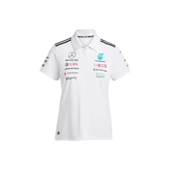 Adidas Women's Mercedes Amg Petronas Formula Team Polo White Melange/Black