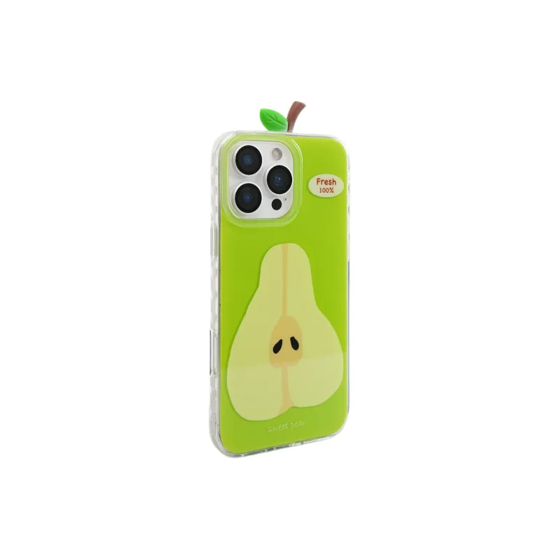 Wei Xin Acrylic Material Graffiti Watermelon Pear Phone Cases Compatible With IPhone 16/15 Pro Max/Apple 13/14 Pro/Max-1