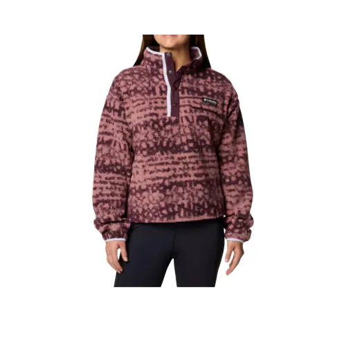 Columbia Helvetia 2 Printed Cropped Half Snap Sweat-shirt Jacket Women's Pink