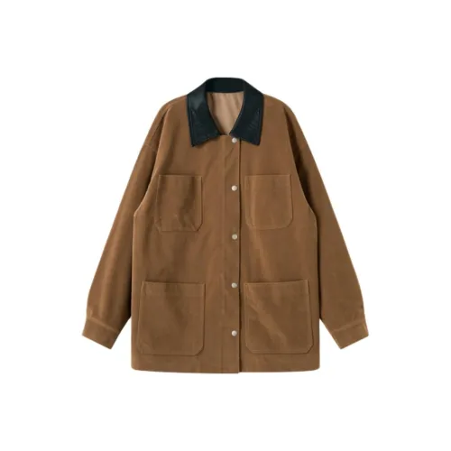 SHUXI Jackets Coats Women's Tangerine Peel Color