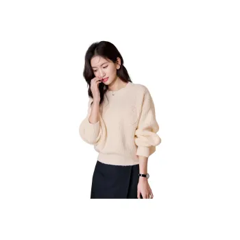 Mt Knitwear Women's White Apricot