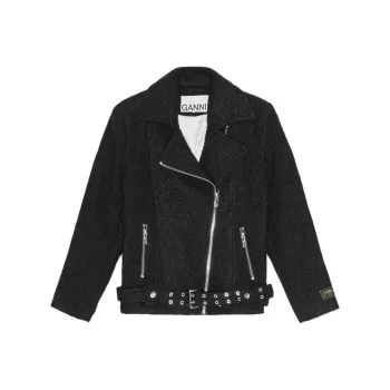 GANNI Bouclé Biker Jacket