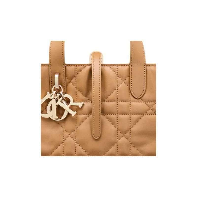 DIOR Toujours Cow Leather Native Bag, One Shoulder Handbag Small Size Women's Light Gold-5