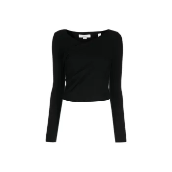 VINCE Wrap-front V-neck Pullover