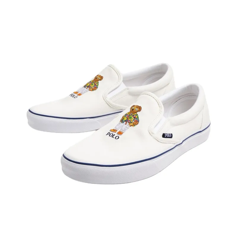 Polo Ralph Lauren Keaton Bear Casual Shoes Men's White-2