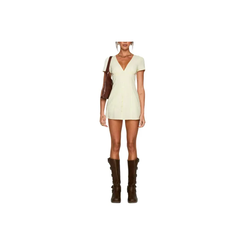PRINCESS POLLY AIR KISSES PLAYSUIT LEMON Bodysuits Women's LEMON/YELLOW-0