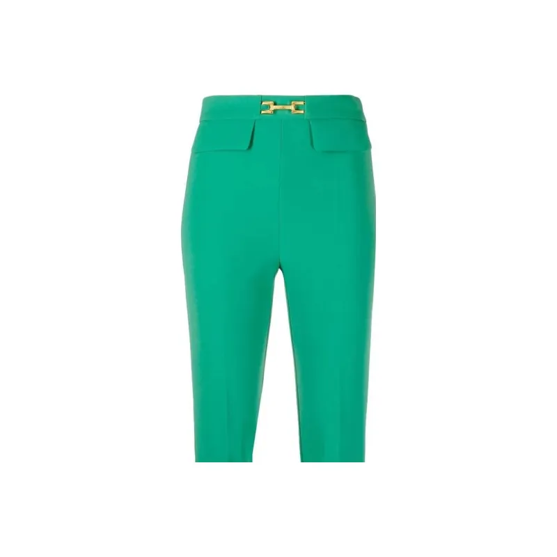 Elisabetta Franchi FW22 Casual Pants Women's Green-4