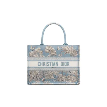DIOR DiorivieraBookTote Cotton Tote Bag, Shopping Bag, Handbag Medium Size Women's Space Blue & White