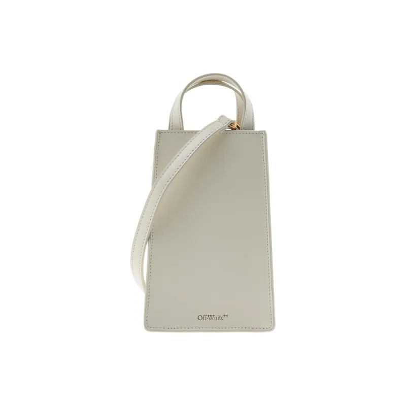 OFF WHITE Leather Shoulder Bag, Crossbody Bag Women's Ecru-2