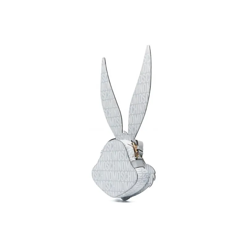 MOSCHINO PU Shoulder Bag, Crossbody Bag Women's Gray-4