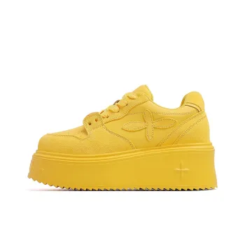 Liddy Lightweight, Breathable, Abrasion Resistant, Height Increasing Low Top Skateboard Shoes Women's Yellow