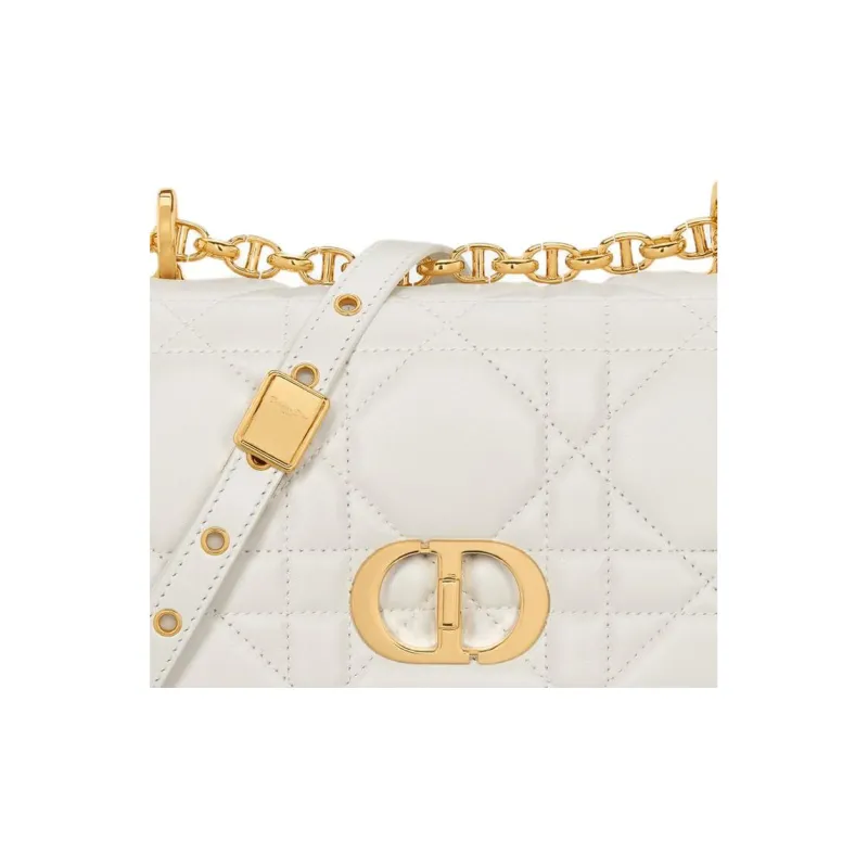 DIOR Caro Sheepskin Shoulder Bag Small Size Women's Milk White-5