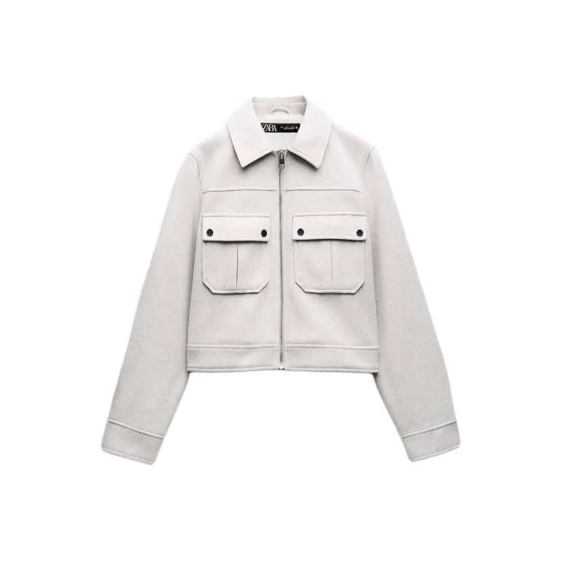 ZARA Jackets Coats Women's White-0