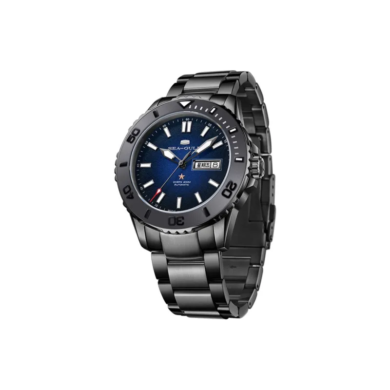 Sea Gull Ocean Automatic Mechanical Movement Stainless Steel Watchband Watch Men's Watches Blue Dial-2
