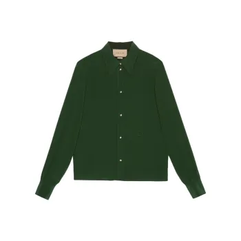 GUCCI Logo Embroidered Buttoned Shirt