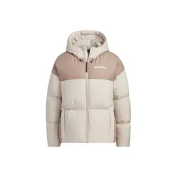 Adidas Goose Down Midweight Puffer Jacket Down Jacket Women's Beige