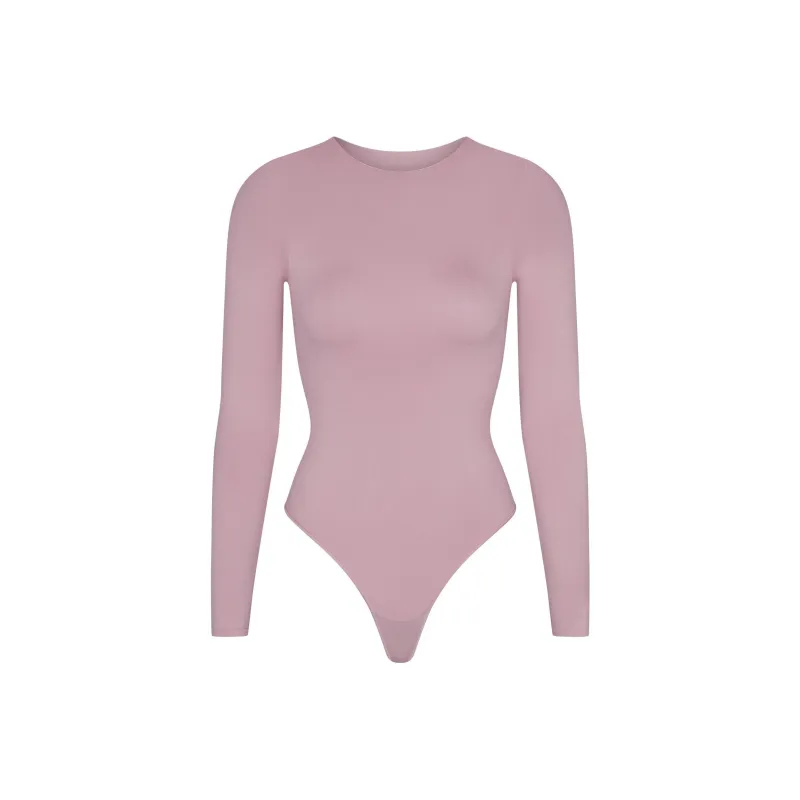 SKIMS FW24 ESSENTIAL CREW NECK LONG SLEEVE BODYSUIT Bodysuits Women's DUSK/Nightfall Color-0
