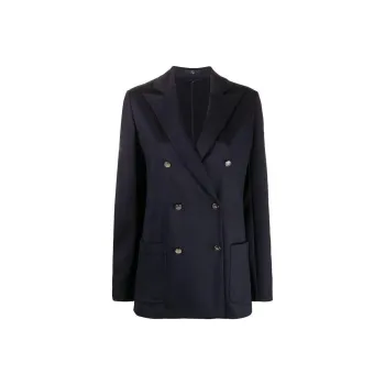 FAY Double-Breasted V-Neck Jacket