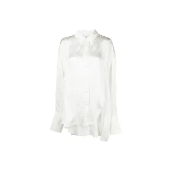 The Attico Diana Jacquard Asymmetric Hem Shirt