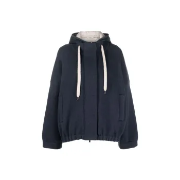 Brunello Cucinelli Drawstring Zip-Up Jacket