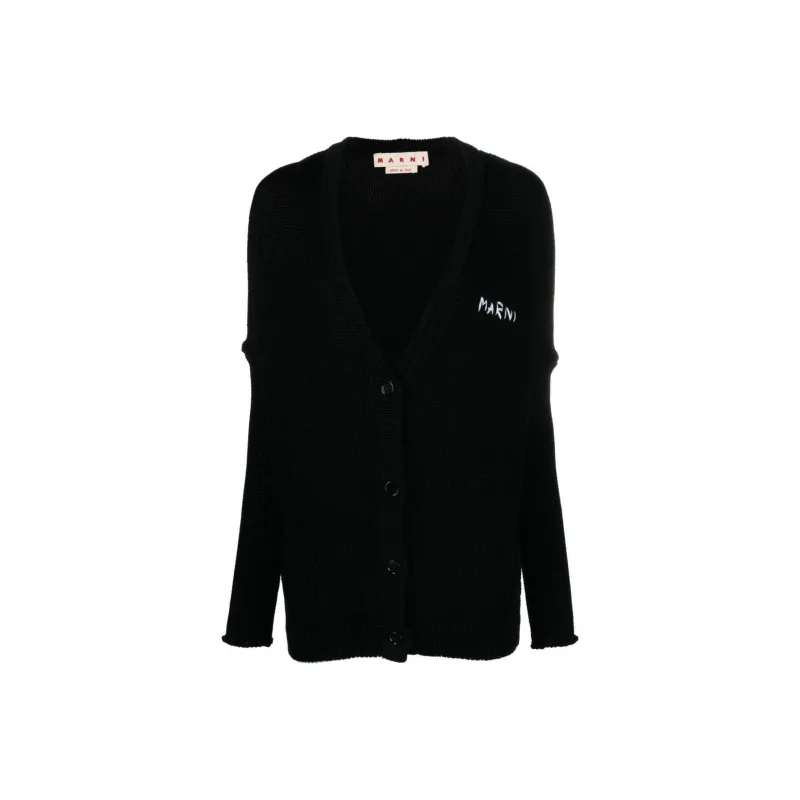 MARNI V Neck Cardigan 'Black'-0