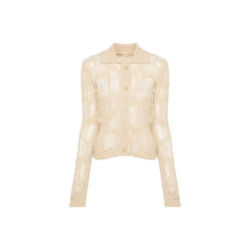 System Distressed Open knit Cardigan