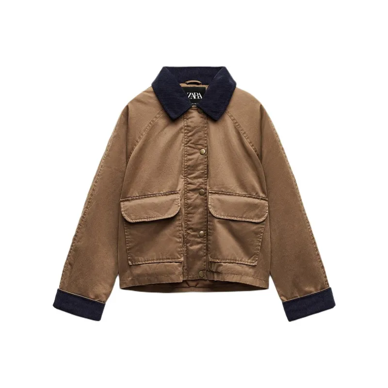 ZARA Jackets Coats Women's Yellow Brown-0