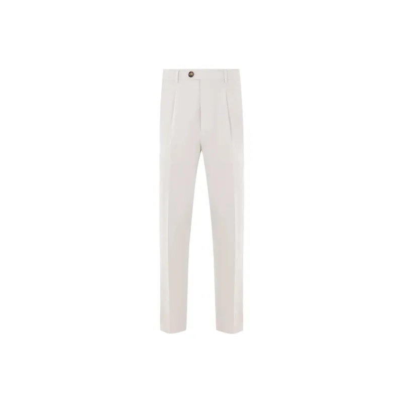 Brunello Cucinelli Leisure Fit Pleated Gabardine Trousers-0