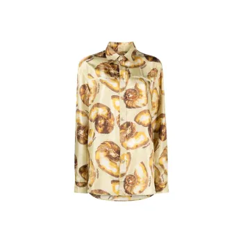 NANUSHKA Seashell print Silk Shirt