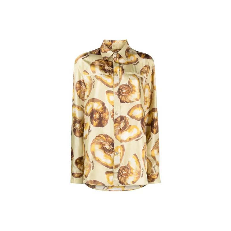 NANUSHKA Seashell print Silk Shirt-0