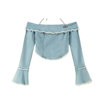 CHUU Chiffon Shirt Women's Light Denim Blue