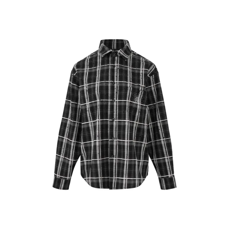 TCH Shirt Unisex Black White Plaid-0