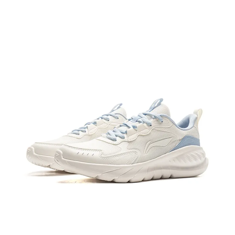 LiNing Cushioning, Abrasion Resistant, Breathable, Lightweight Low Top Sprint Running Shoes Women's White Blue-2