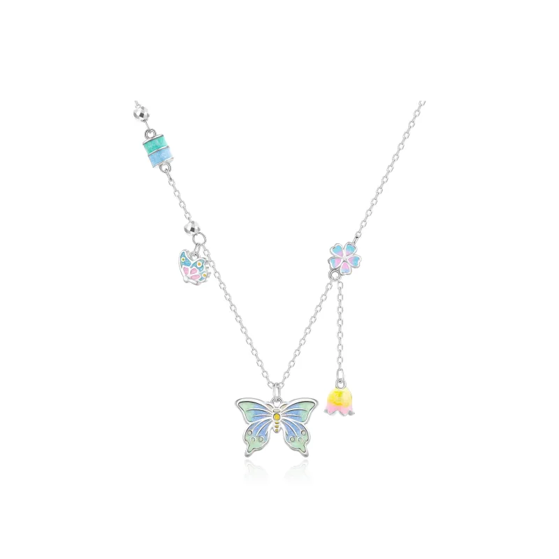 Lao Feng Xiang S925 Silver Necklaces Women's-0
