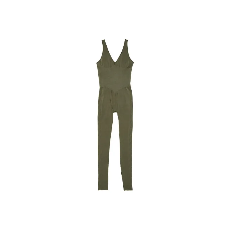Victoria's Secret PINK Seamless Plunge Onesie / Casual New Olive Bodysuits Women's Olive Green-0