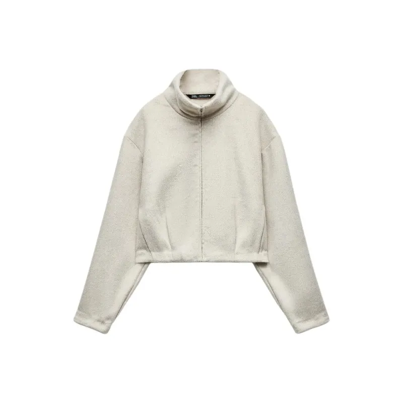 ZARA Trf Jackets Coats Women's Beige-0
