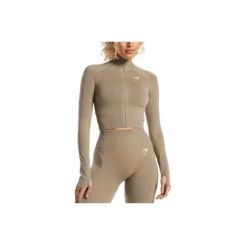GYMSHARK VITAL SEAMLESS 2.0 Jackets Coats Women's Vanilla Brown Ash Gray