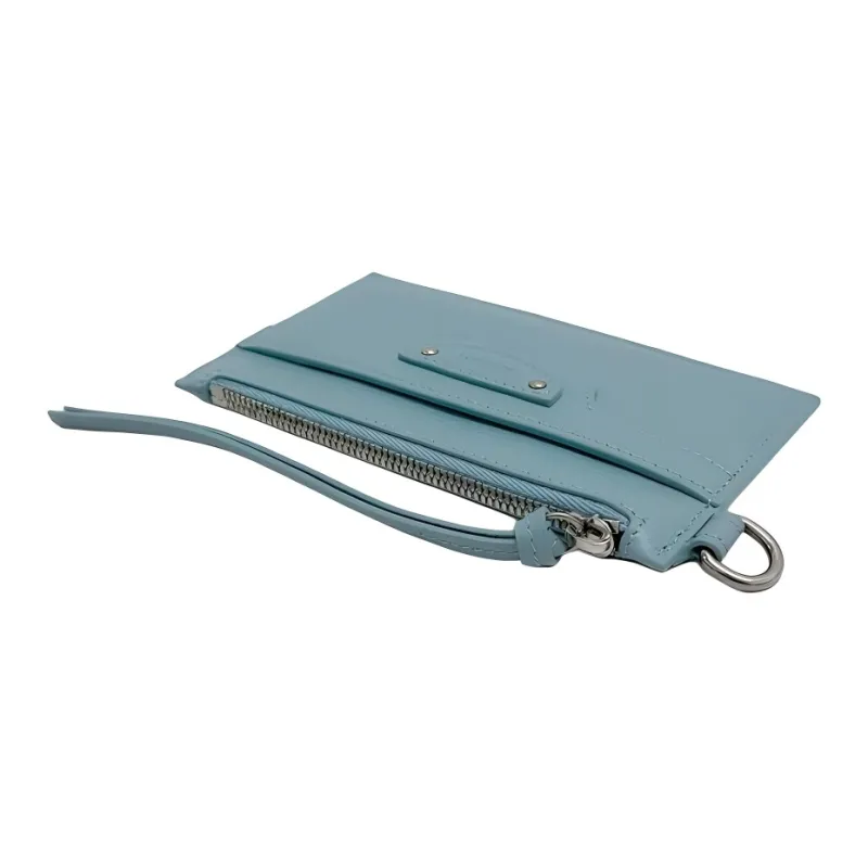 Balenciaga Neo Classic Cow Leather Key Ring Card Holder Women's Blue-2