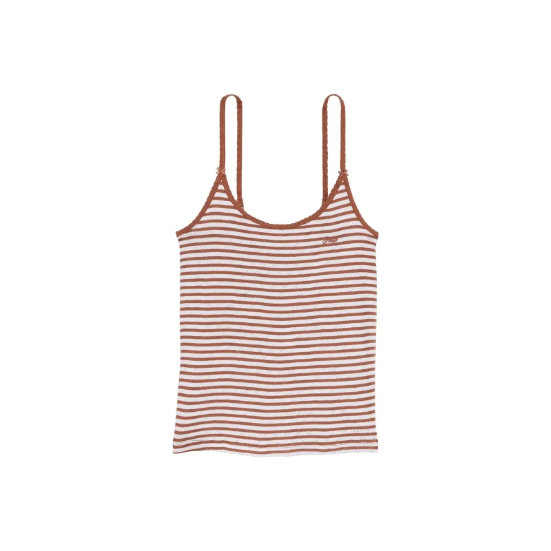 Victoria's Secret PINK Pretty Perfect Cami/Carmel Stripes W/ Hearts Camisole Women's Caramel Stripes With Heart-Shaped-0