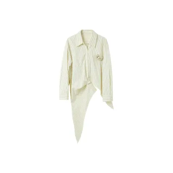 3COLOUR Shirt Women's Yellow Cream Stripes