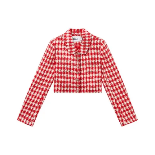 Self portrait Jacket Women's Christmas New Year Red Pink Plaid