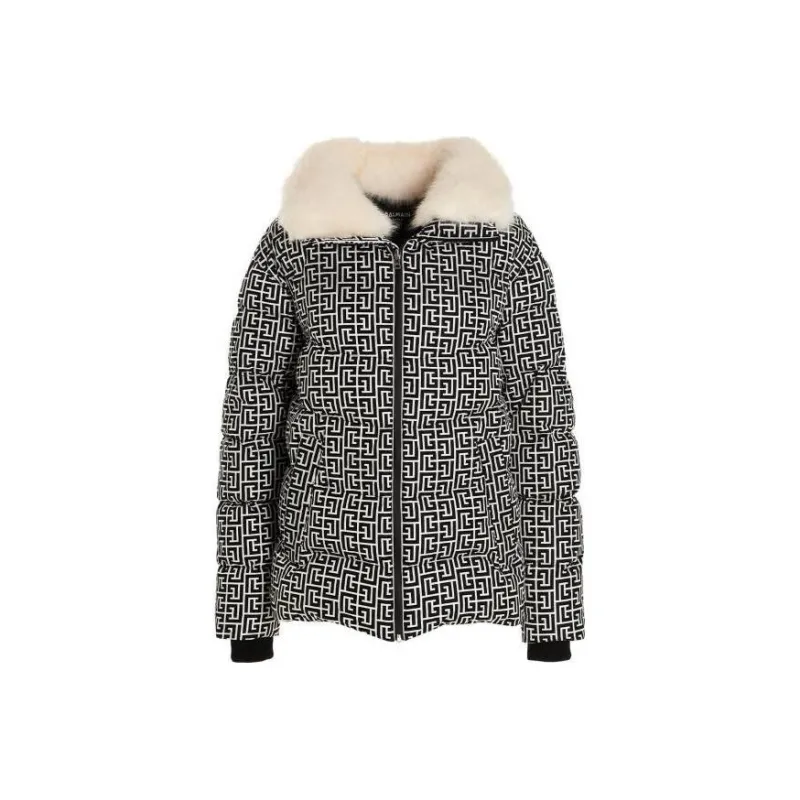 BALMAIN Down Jacket Women's Black White-0